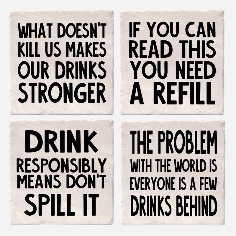 Versatile Coasters Canada - Drink Quotes: 4"x4"