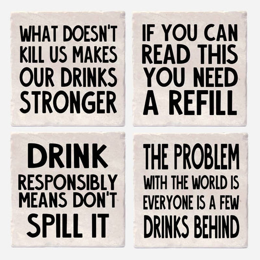 Versatile Coasters Canada - Drink Quotes: 4"x4"