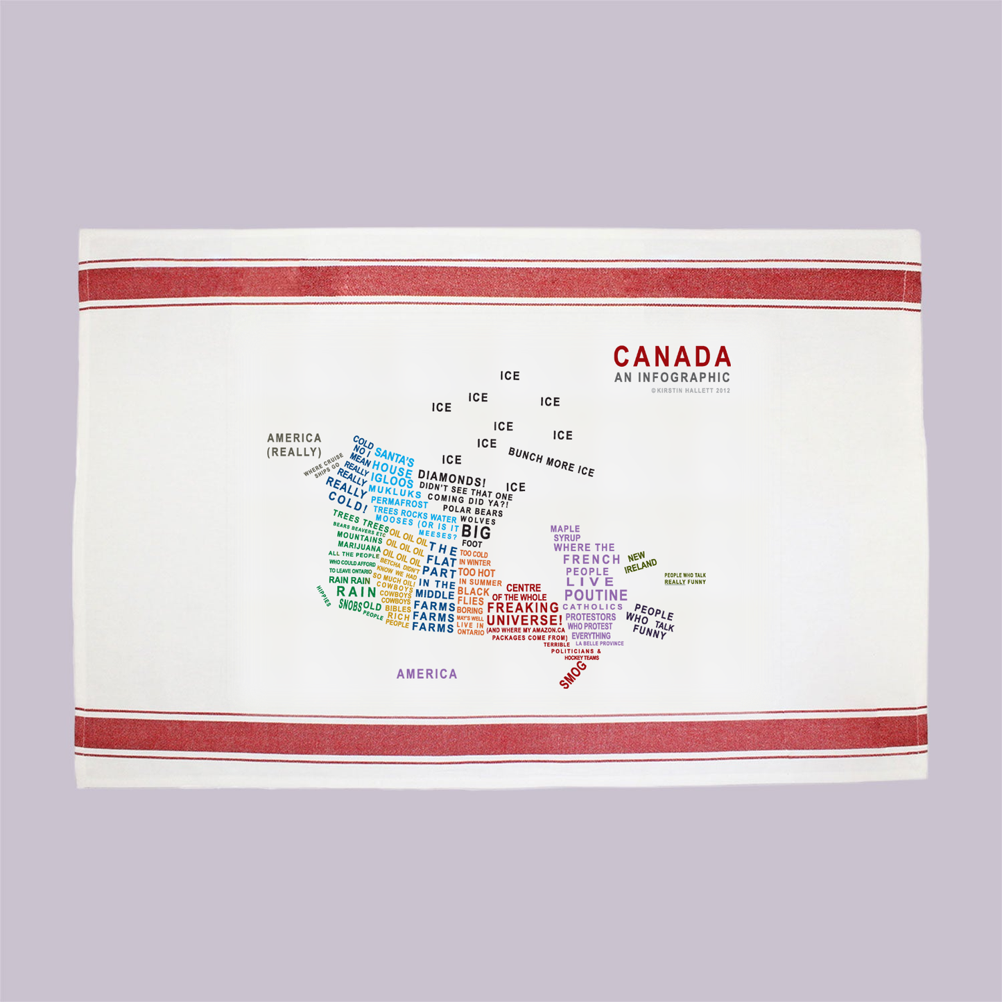 MAKE Vancouver - MAKE Original - Canada Explained Infographic - Tea Towel