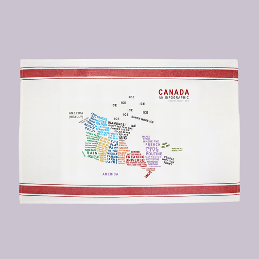 MAKE Vancouver - MAKE Original - Canada Explained Infographic - Tea Towel
