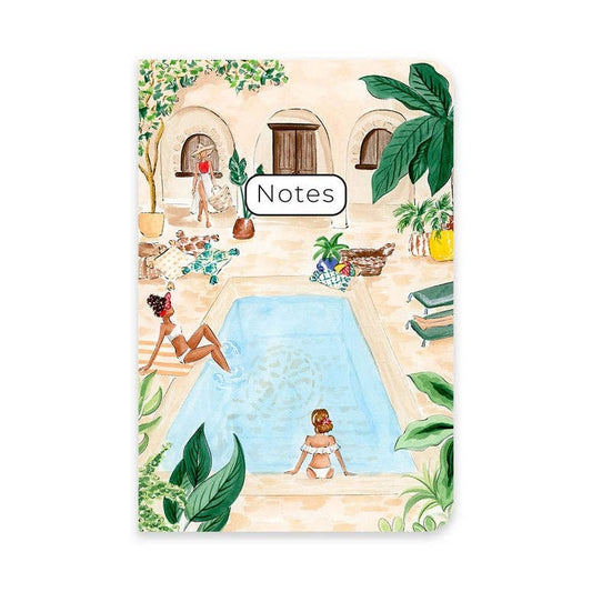 Almeida Illustrations - Ladies by the Pool Tropical Notebook - 48 Lined Pages