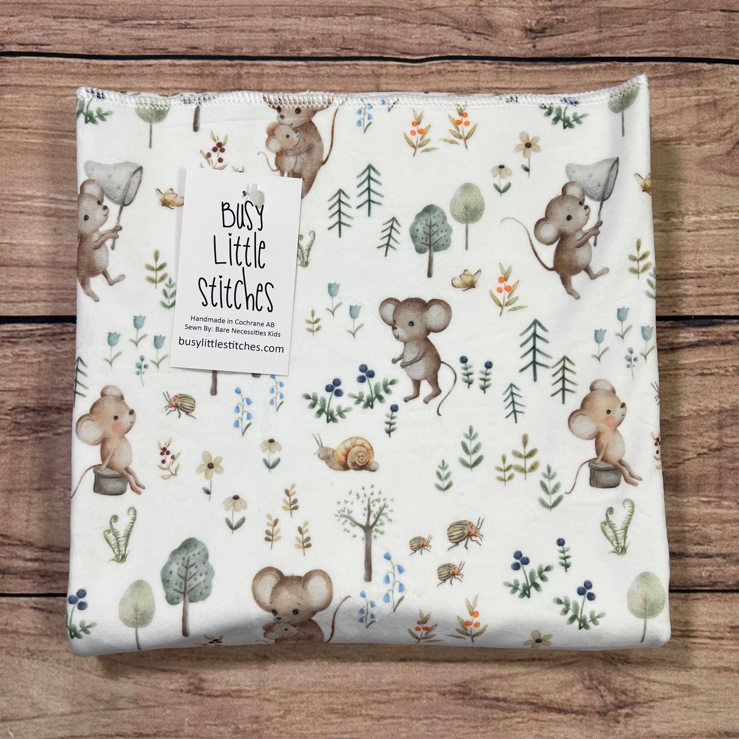 Busy Little Stitches - Forest Mice Toddler Blanket