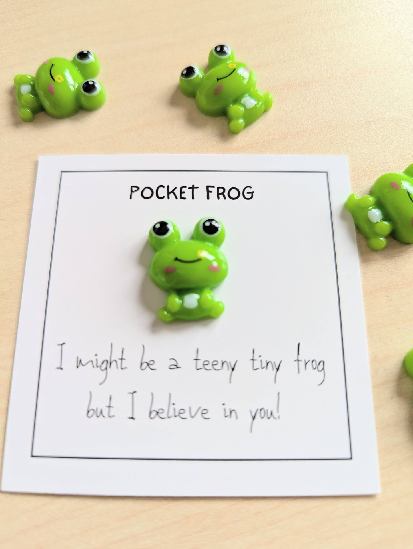 Uplifted Ink - Pocket Frog Encouragement Card with Mini Figurine