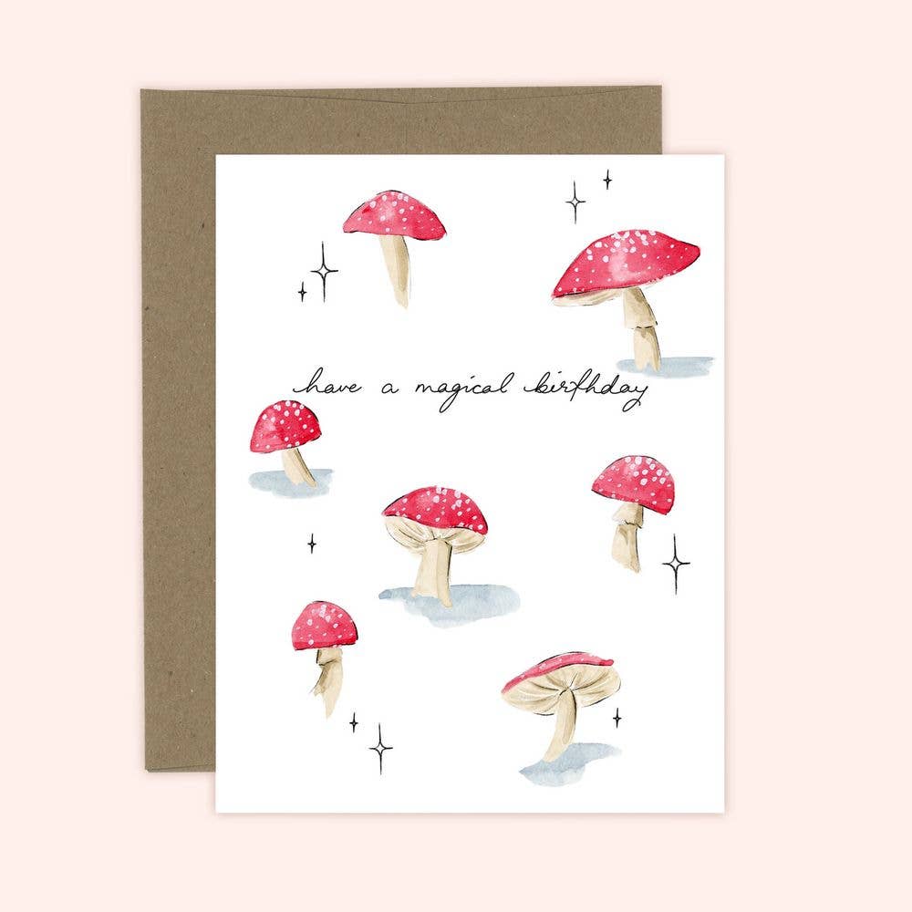 Almeida Illustrations - Magical Birthday Card | Red Mushroom: White