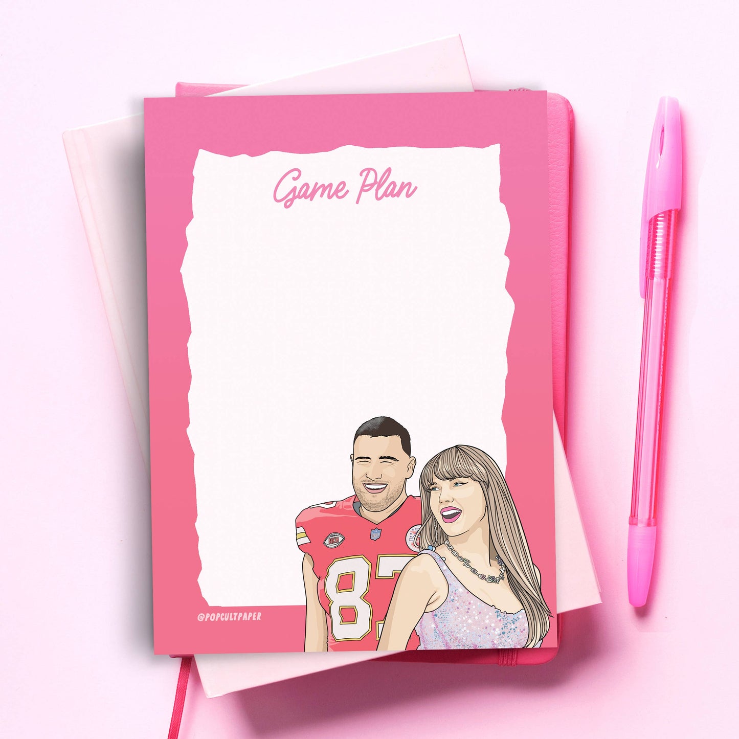 Pop Cult Paper - Travis Kelce Taylor Swift Football Pop Culture Notepad