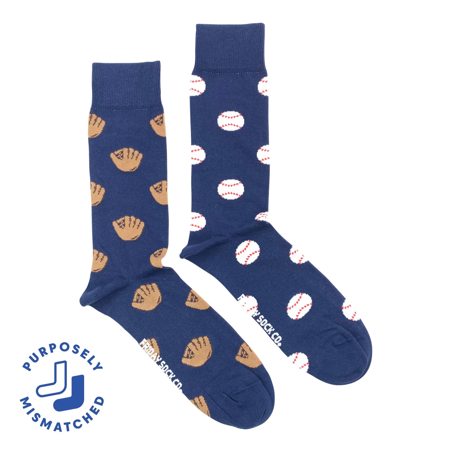 Friday Sock Co. - Men's Baseball Glove & Baseball Socks: Men's 7 - 12