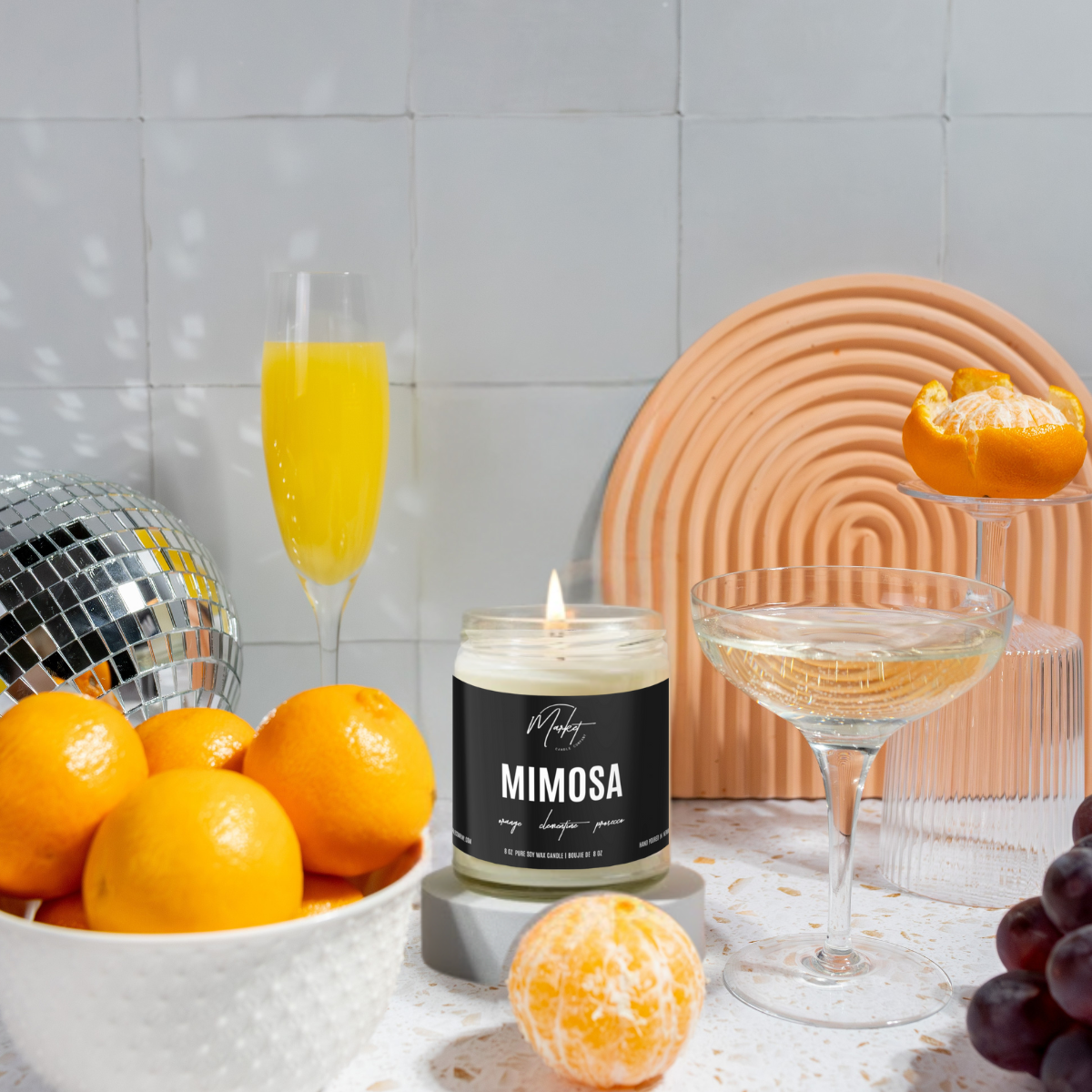 Market Candle Company - MIMOSA SOY CANDLE: 8 oz Single Wick