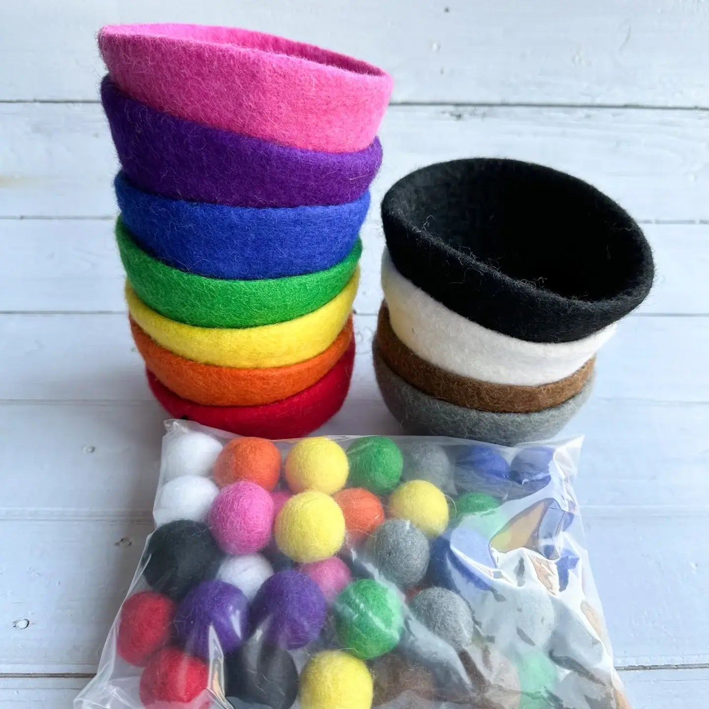 Sewing Seeds Play - Standard Colors Felt Bowls