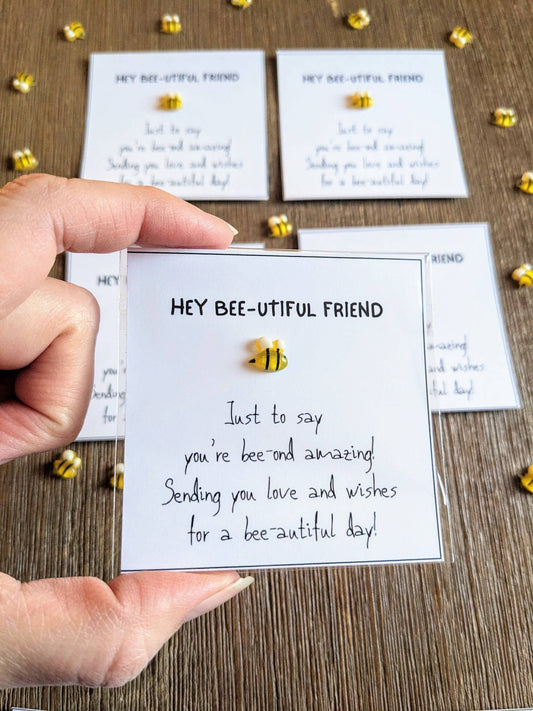 Uplifted Ink - Bee-autiful Friend Card with Bee Figurine: 1 Card