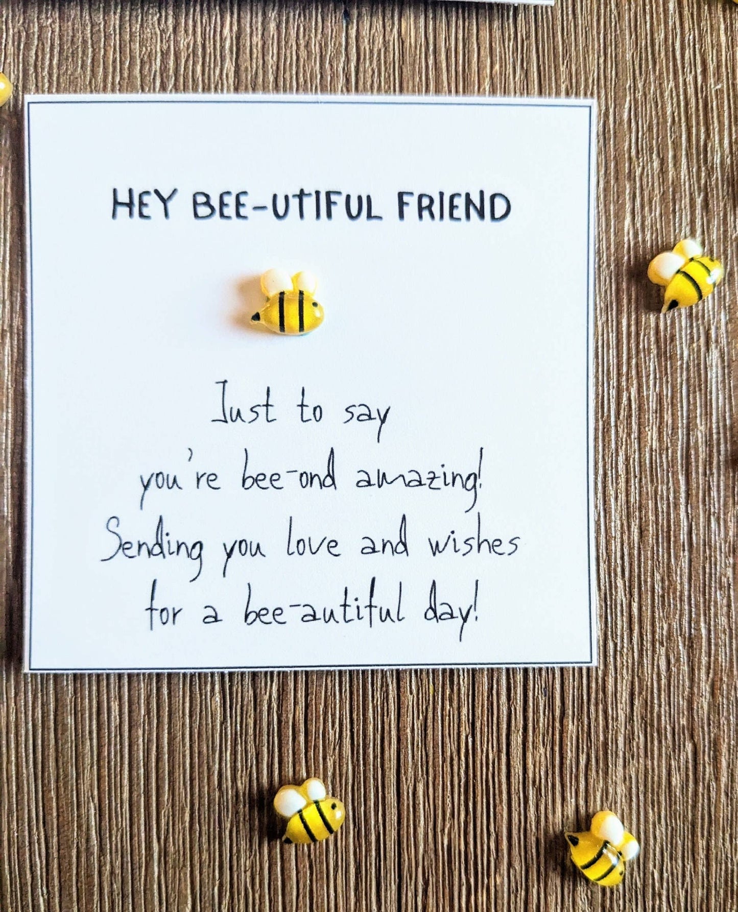 Uplifted Ink - Bee-autiful Friend Card with Bee Figurine: 1 Card