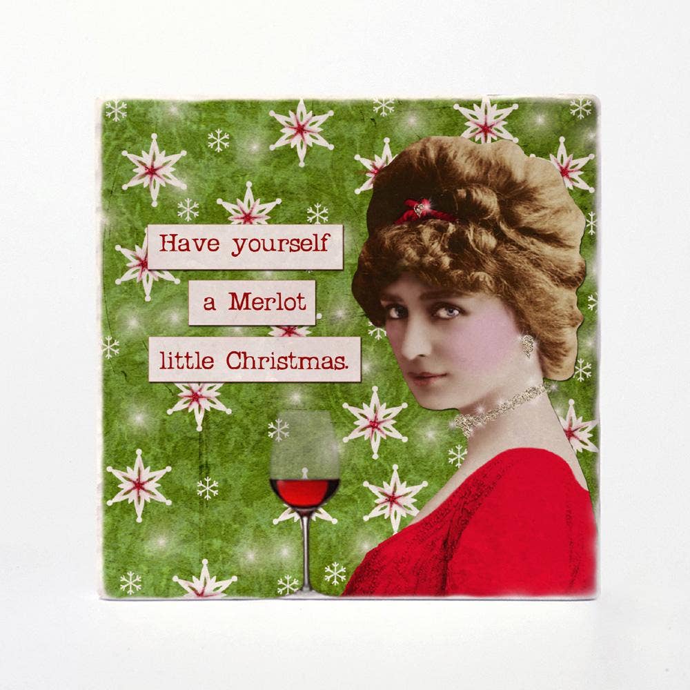 Versatile Coasters Canada - Wine Christmas Coasters: 4"x4"