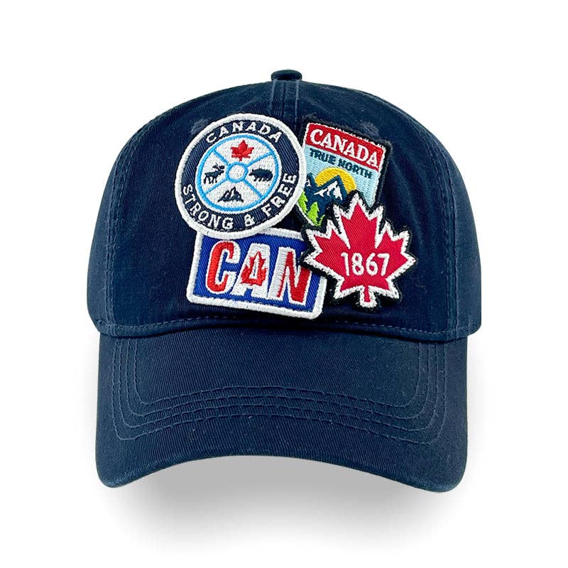 Northern Icons Canada - Canada Assorted Embroidery Badge Cap: Cherry