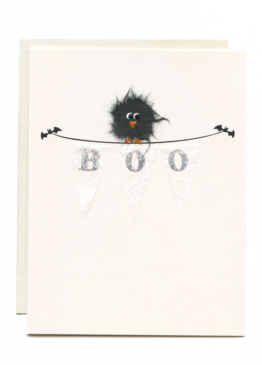 FLAUNT HANDMADE CORRESPONDENCES - Bird on Banner Boo Card