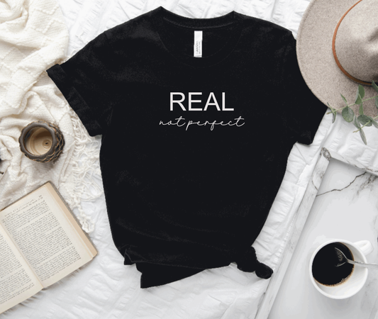 Hunter Kouture- REAL not perfect Black T-shirt,