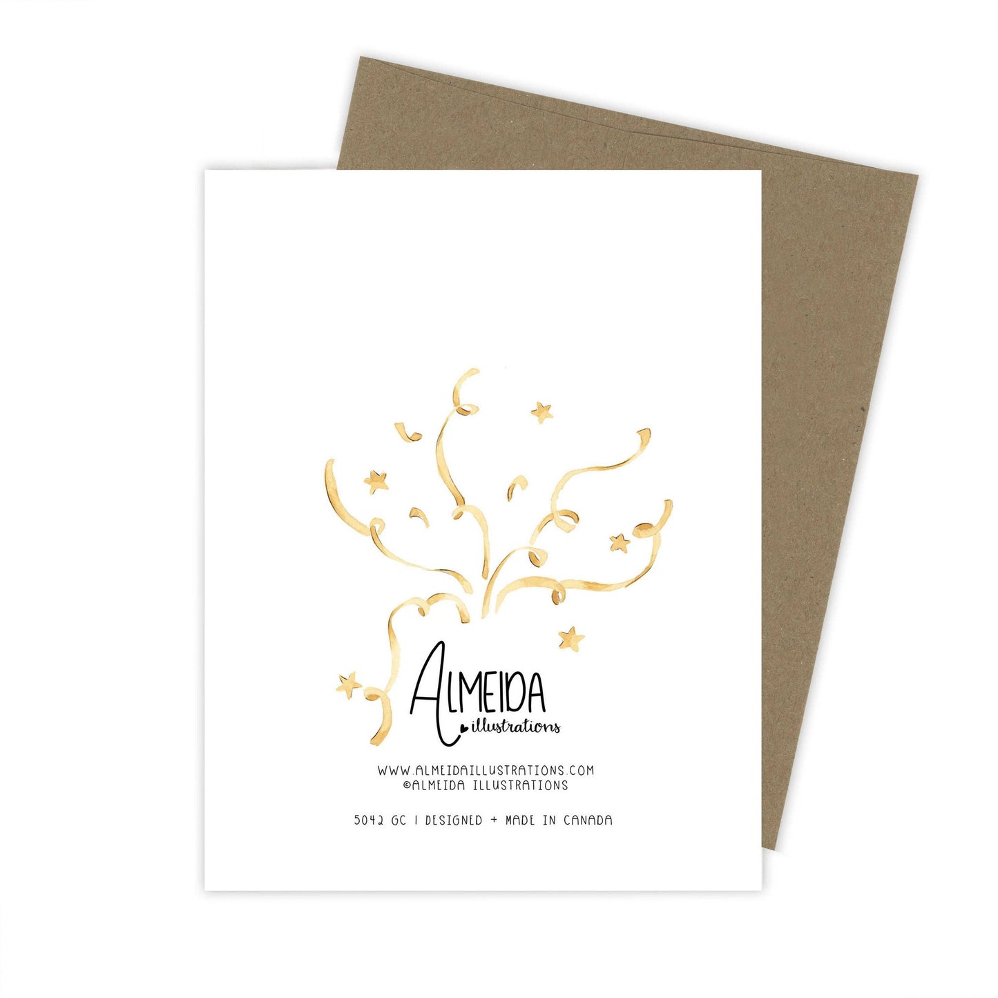 Almeida Illustrations - Pop the Champagne Card | Celebration Card: White