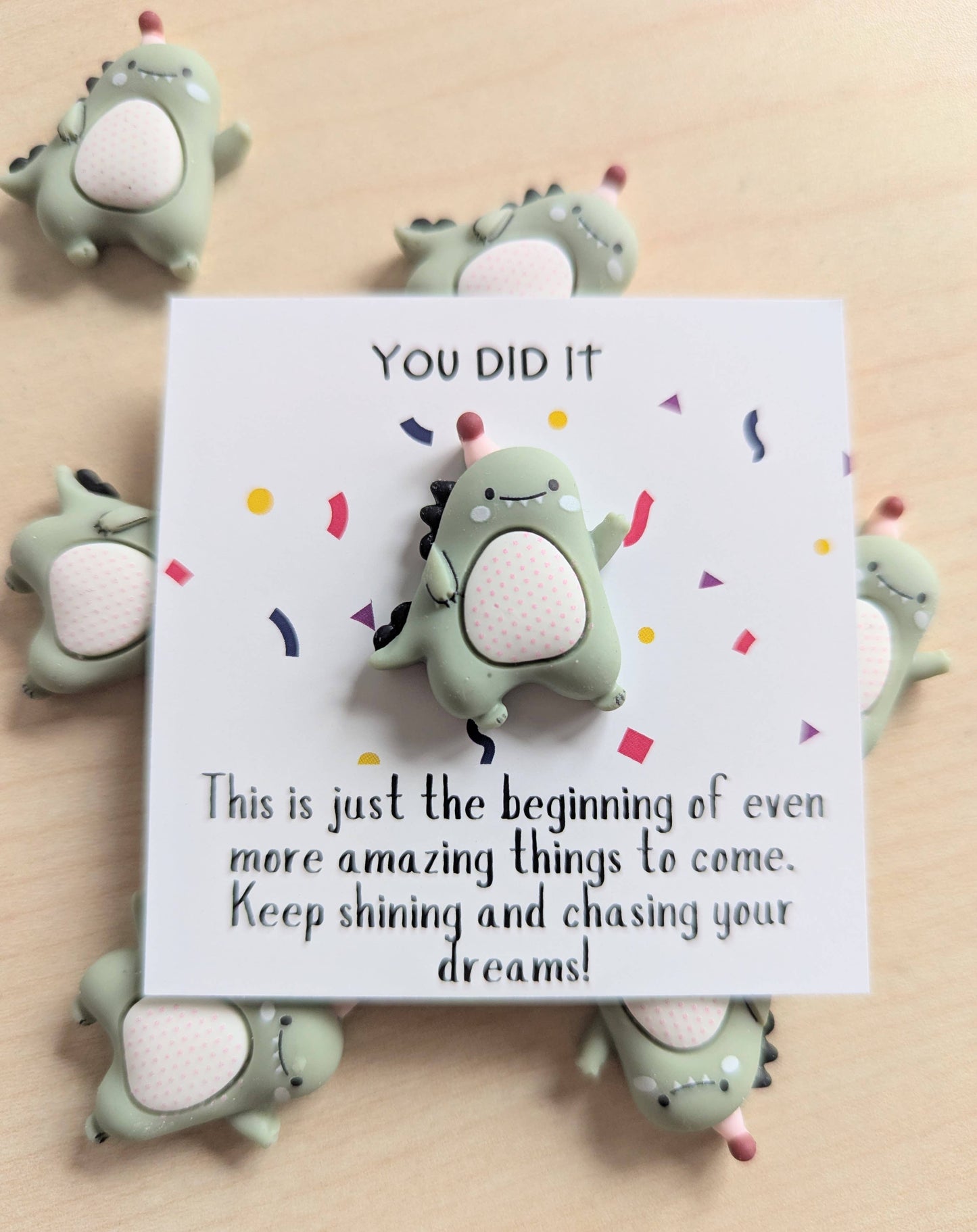 Uplifted Ink - Mini Congratulations Card for Encouragement & Graduation : Dinosaur