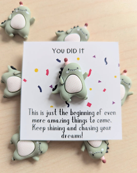 Uplifted Ink - Mini Congratulations Card for Encouragement & Graduation : Dinosaur