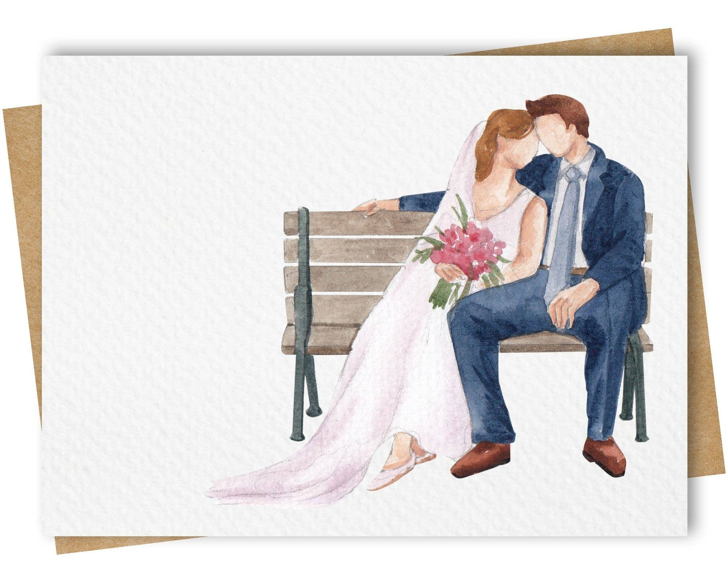 Paper Kuts - Bride and Groom Congratulations Card Includes Kraft Envelope: Square