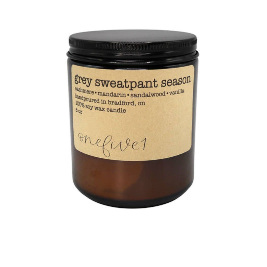 onefive1 - Grey sweatpant season soy wax candle
