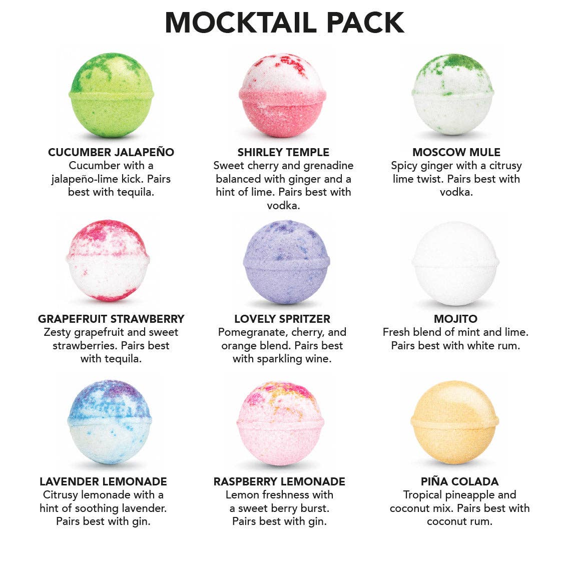Cocktail Bomb Shop - MOCKTAIL PACK: 9 Cocktail Bombs