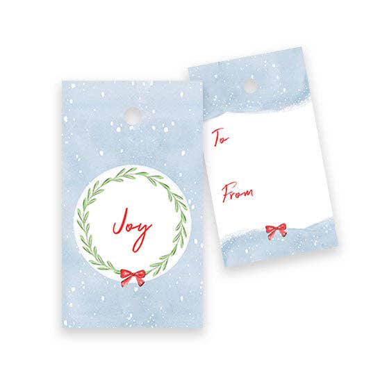 Almeida Illustrations - Joy - Set of 8 Holiday Gift Tags + String
