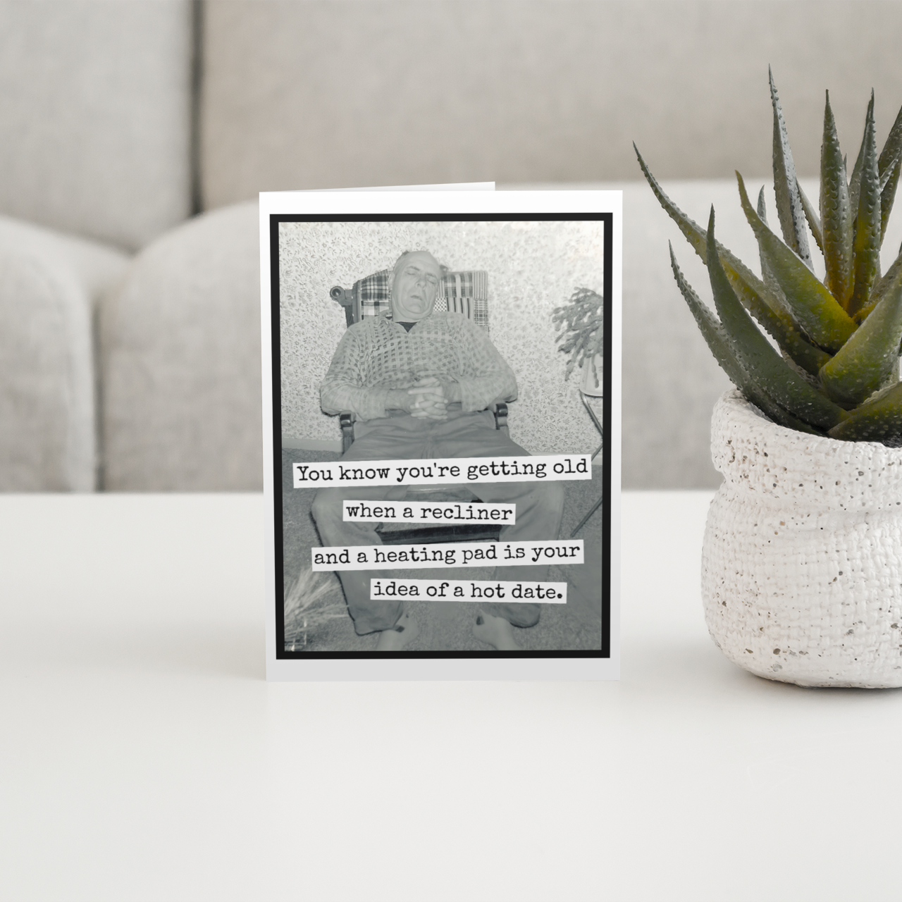 Raven's Rest Studio - Funny Birthday Card For Man. When A Recliner And A Heating