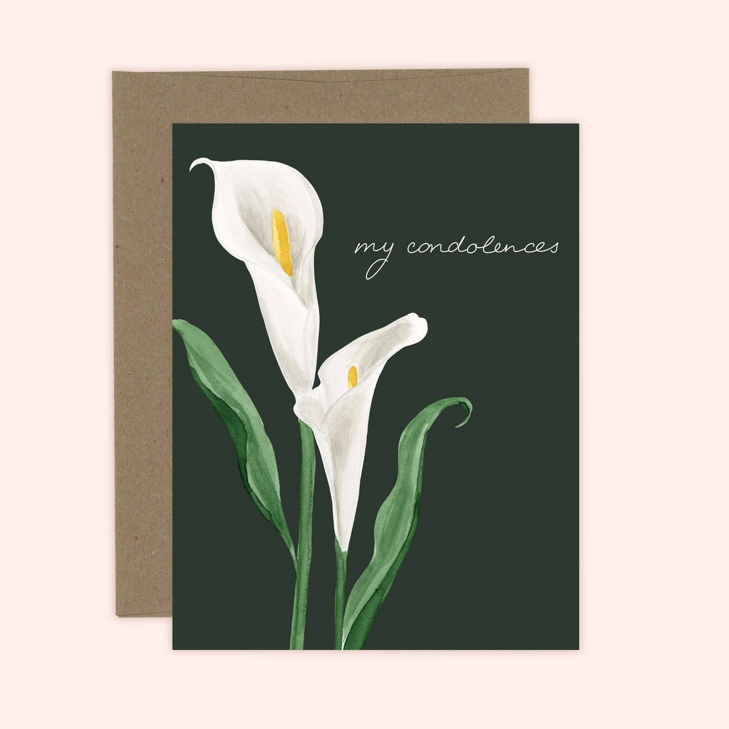 Almeida Illustrations - Cala Lily Condolence Card | Sympathy: White