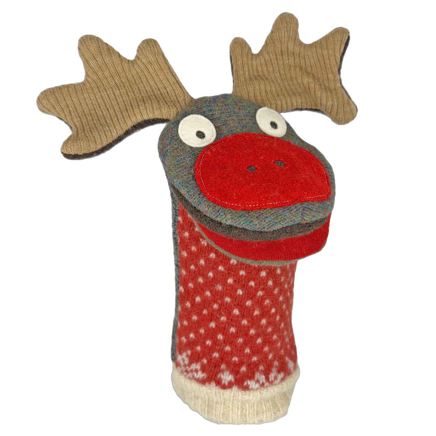 Cate and Levi - Rudolph The Reindeer | Reclaimed Wool : 12 inch height (30.5 cm).