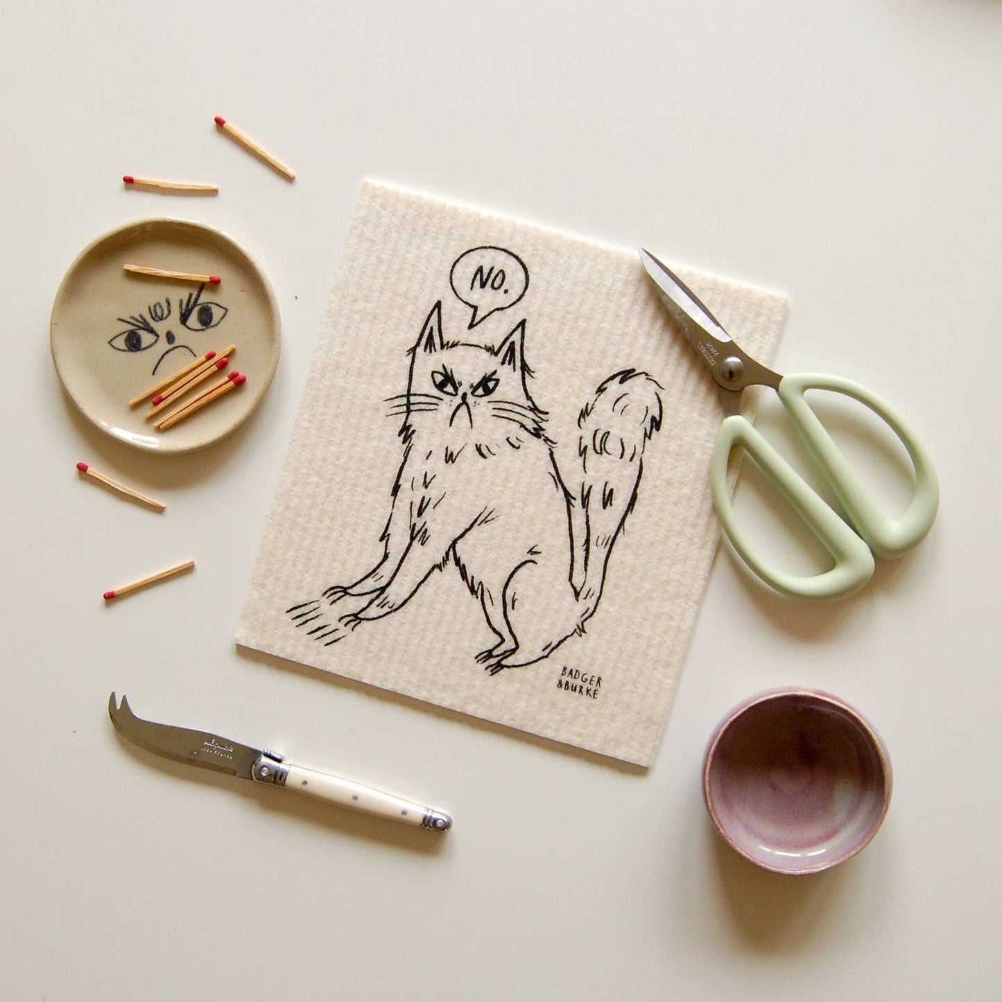 Badger & Burke - Snitty Kitty "NO" Sponge Cloth / Reusable Paper Towel
