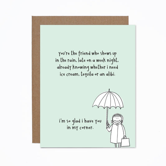 carolyndraws - Friend With An Alibi Card
