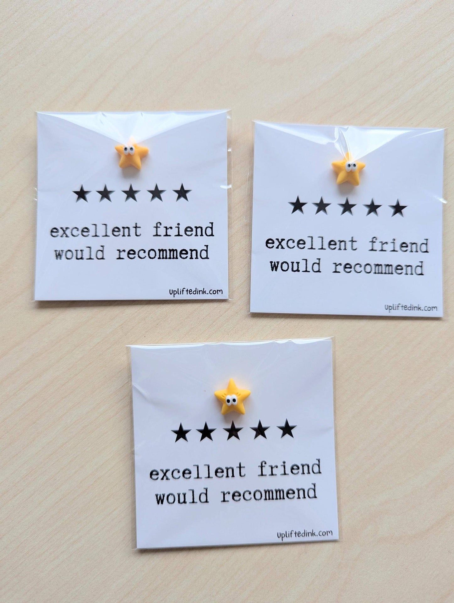Uplifted Ink - Friendship Card - Excellent Friend Would Recommend: 1 Card