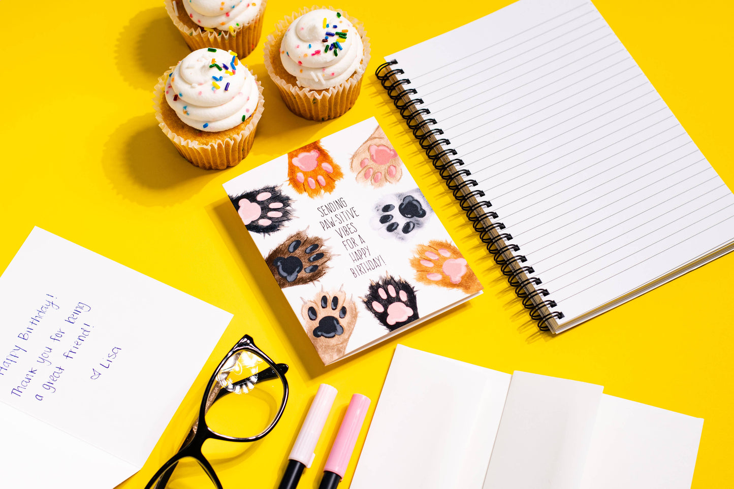 Jaybee Design - Sending Paw-sitive Vibes For A Happy Birthday- Greeting Card