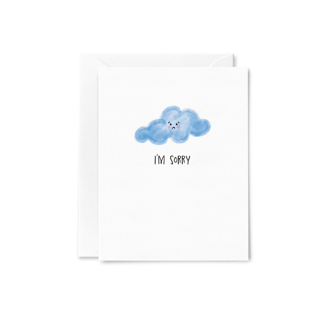 The Pretty Pink Studio - I'm Sorry Sad Cloud | Condolence  Sympathy Greeting Card
