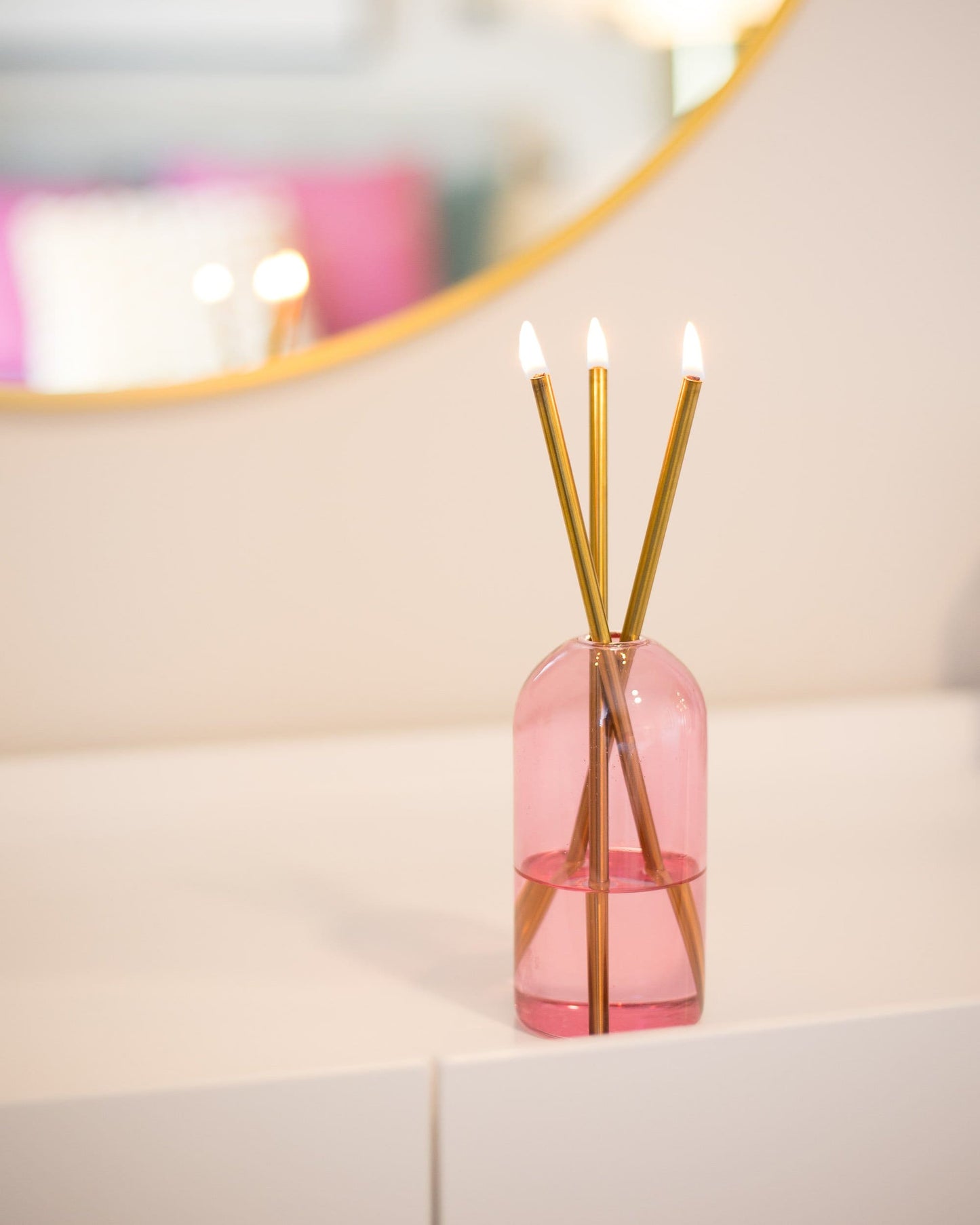 Everlasting Candle - Pink Lady Glass Vase for Everlasting Candles