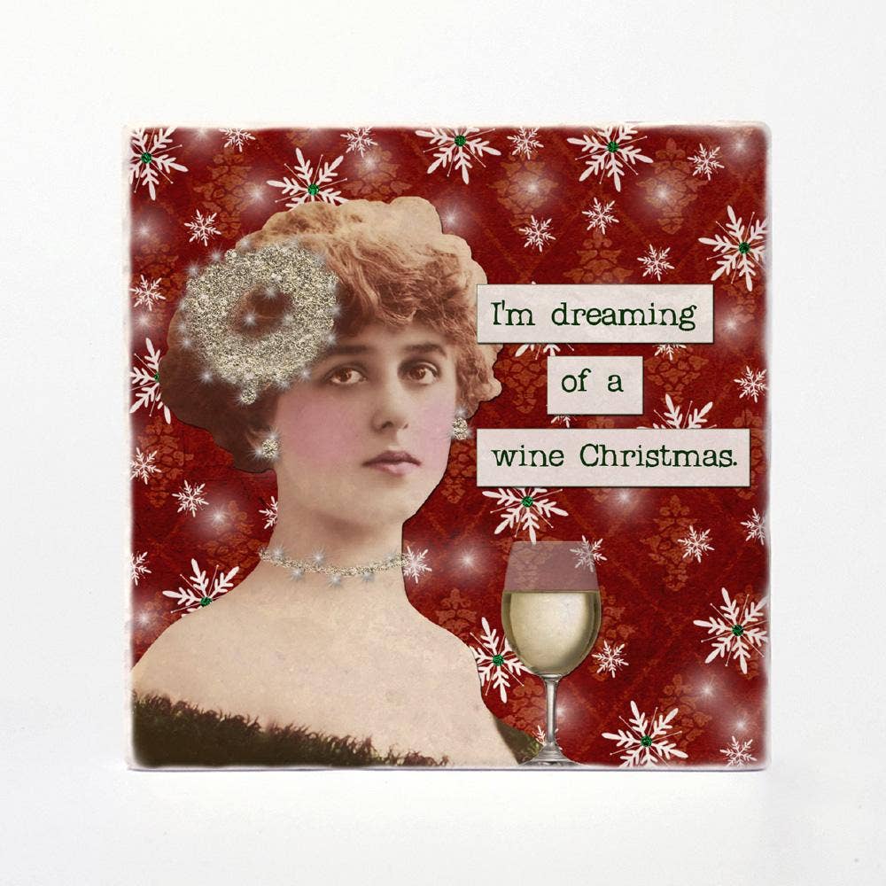 Versatile Coasters Canada - Wine Christmas Coasters: 4"x4"