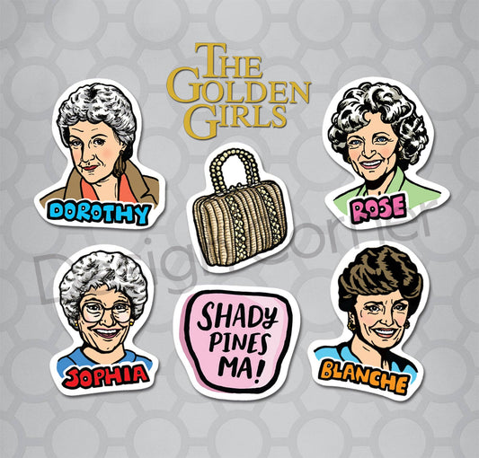 Design Corner - Golden Girls Die Cut Stickers 6 Pack