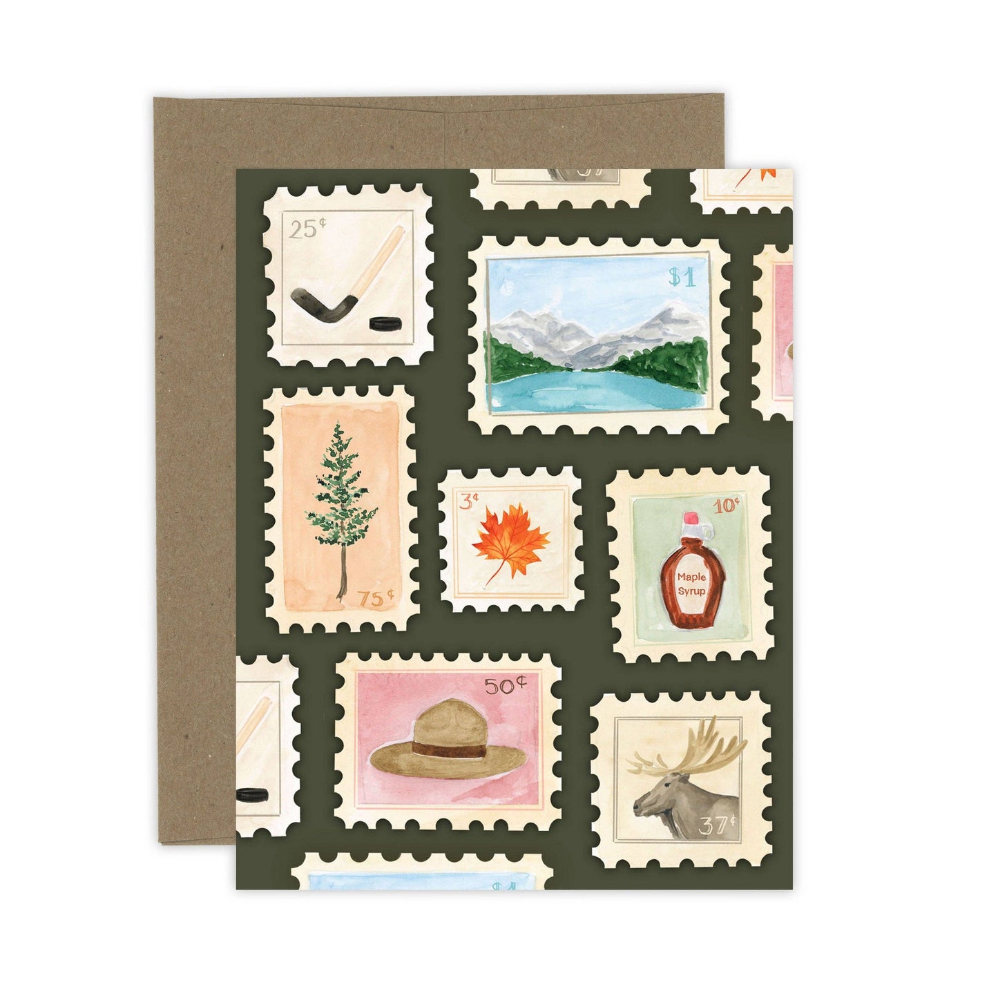 Almeida Illustrations - Canadian Stamps Card: White