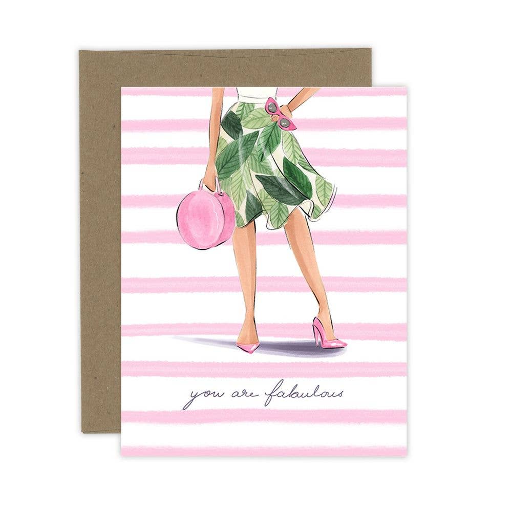 Almeida Illustrations - You are Fabulous Girl Power card: White