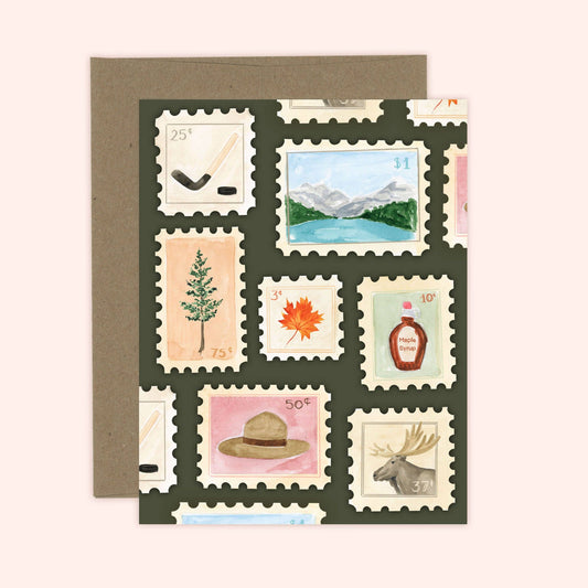 Almeida Illustrations - Canadian Stamps Card: White