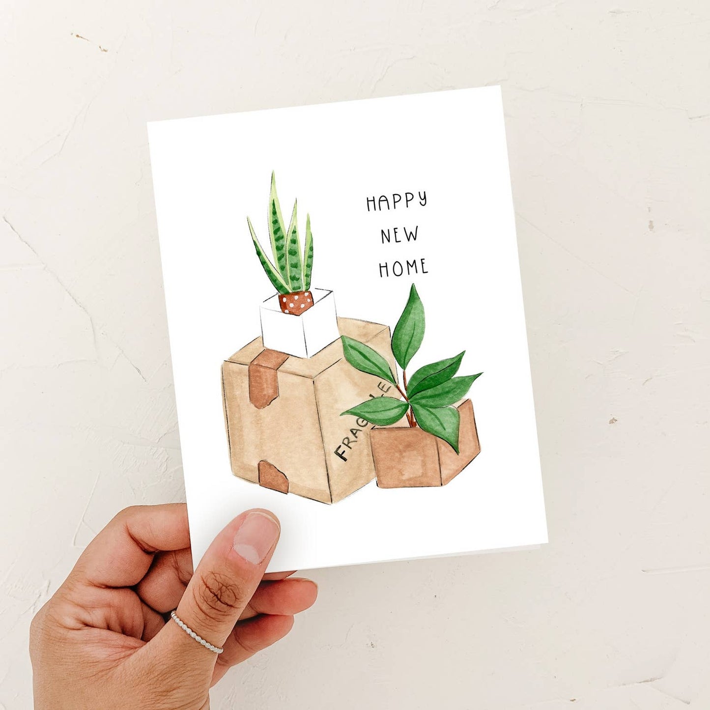 Almeida Illustrations - Happy New Home! - Housewarming Greeting Card: White