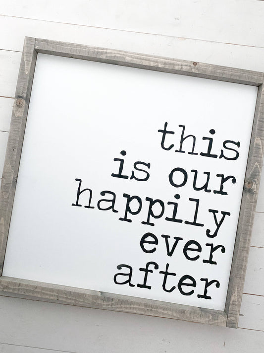 Ashwood Designs - This is our happily ever after: White / Dark Walnut / 9x9