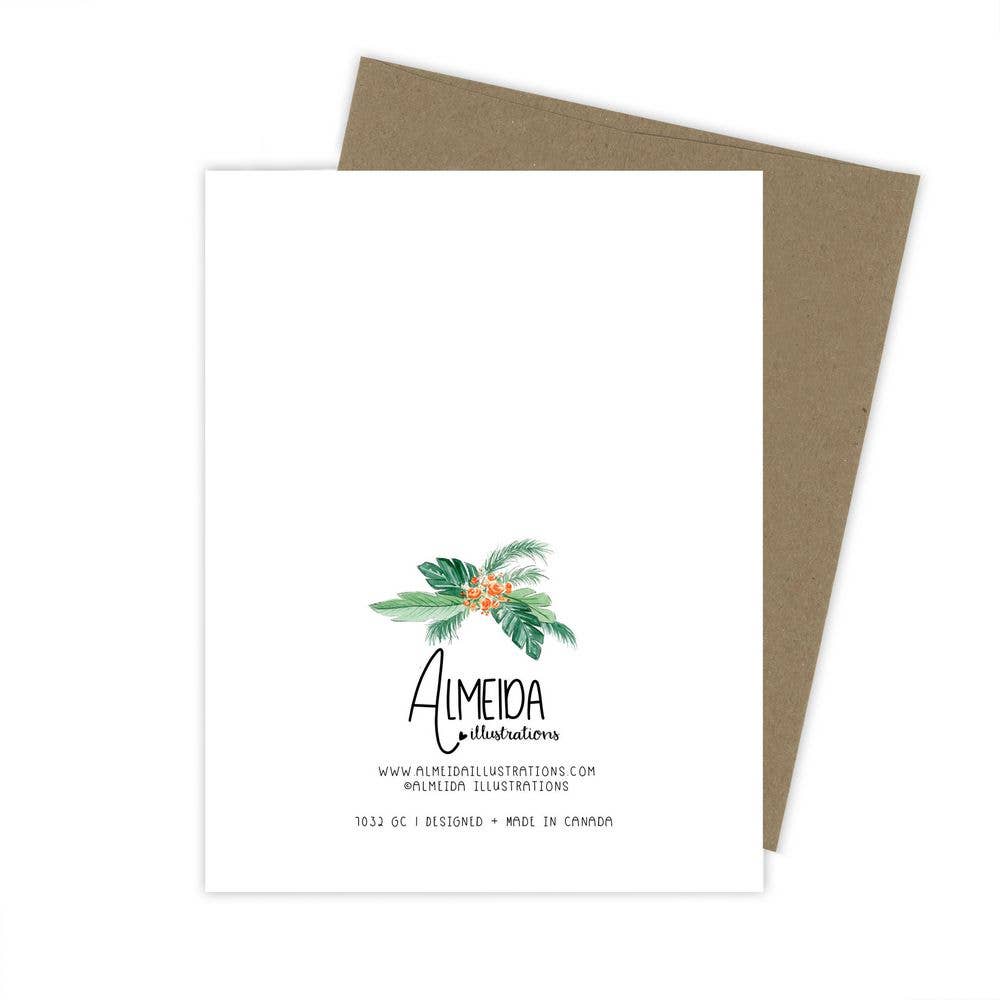 Almeida Illustrations - Miss to Mrs. - Bridal Shower, Newly Engaged Greeting Card: White