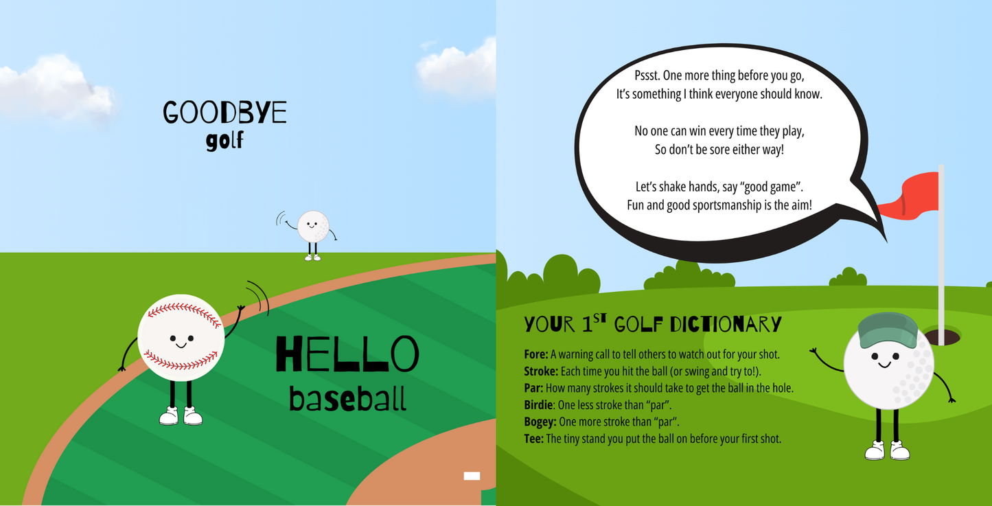 Doodle Paw Press - Hello Golf | Golf Books for Babies | Sports Baby Books