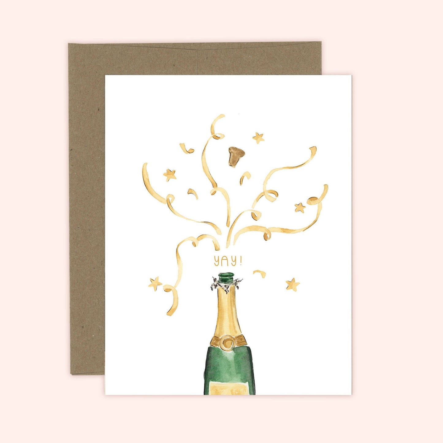 Almeida Illustrations - Pop the Champagne Card | Celebration Card: White