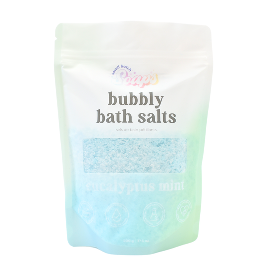 Small Batch Soaps - Eucalyptus Mint Bubbly Bath Salts: Regular (500 g)
