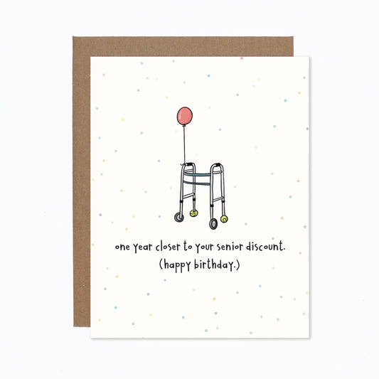 carolyndraws - Senior Discount Birthday Card