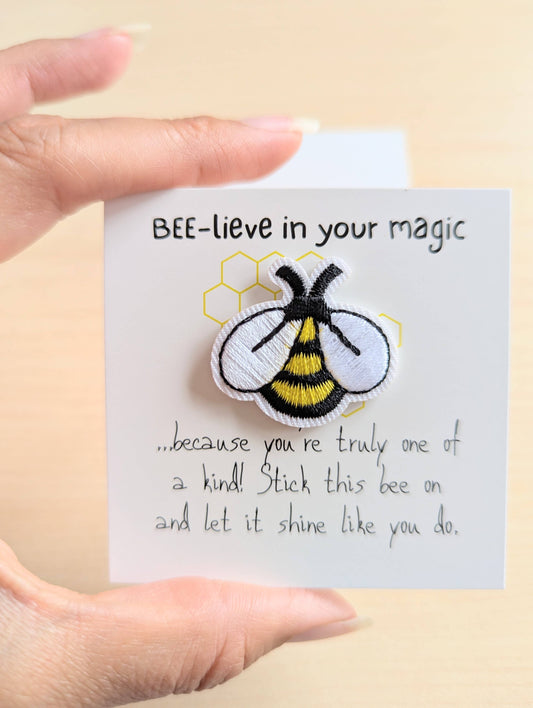 Uplifted Ink - Believe in Your Magic – Mini Card with Bee Patch