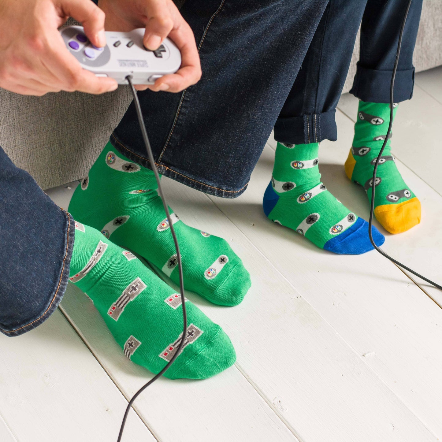 Men’s Socks | Video Game Controllers | Mismatched: Men's 7 - 12