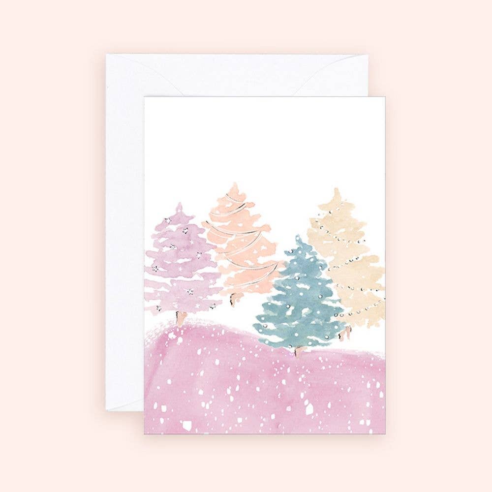 Almeida Illustrations - Mini Card - Pastel Christmas Enclosure Card