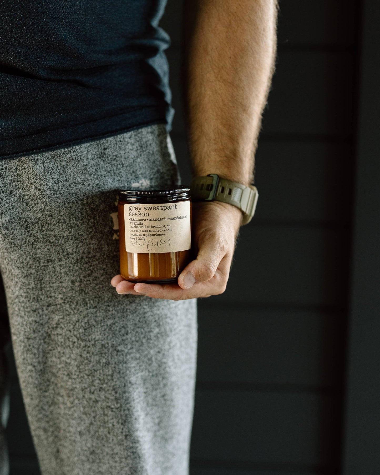 onefive1 - Grey sweatpant season soy wax candle